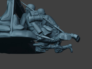 german soldier ww2 mg42 group g7 Modèles 3D en vedette