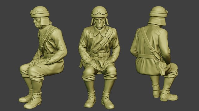 italian tank crew unit ww2 sit2 itcu1 3D Baskı Modeli .c4d .max .obj .3ds .fbx .stl .blend 