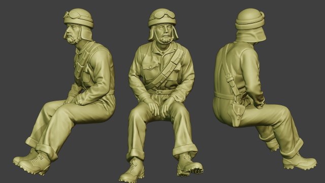 italian tank crew unit ww2 sit4 itcu1 3D Baskı Modeli .c4d .max .obj .3ds .fbx .stl .blend 
