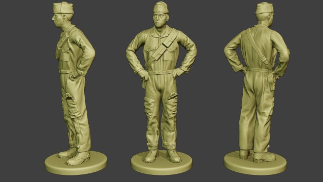 italian tank crew unit ww2 stand itcu1 3D Принт Модель .c4d .max .obj .3ds .fbx .stl .blend 