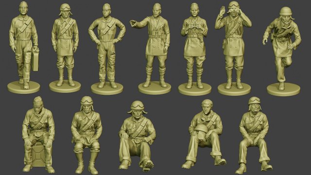 italian tank crew ww2 itcu1 pack 1 3D-printmodel .c4d .max .obj .3ds .fbx .stl .blend 