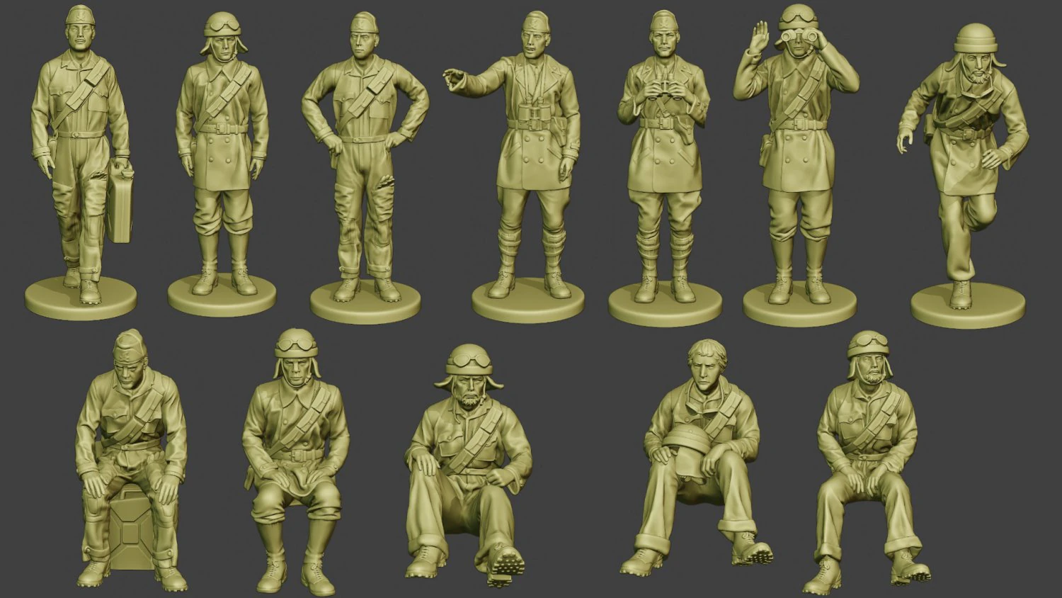 italian tank crew ww2 itcu1 pack 1 3D Print Model .c4d .max .obj .3ds .fbx .stl .blend 