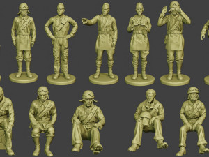 italian tank crew ww2 itcu1 pack 1 3D Print Model