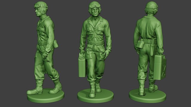 american tank crew unit ww2 walk atc1 3D-printmodel .c4d .max .obj .3ds .fbx .stl .blend 