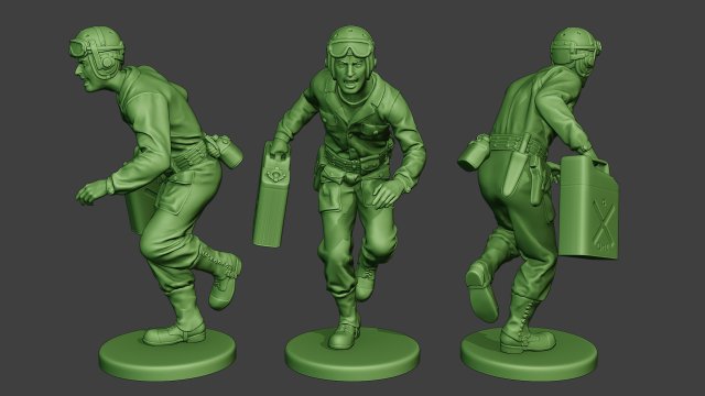 american tank crew unit ww2 run atc1 3D Print Model .c4d .max .obj .3ds .fbx .stl .blend 