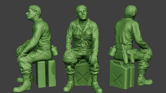 american tank crew unit ww2 sit atc1 3D प्रिंट मॉडल .c4d .max .obj .3ds .fbx .stl .blend 