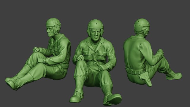 american tank crew unit ww2 sit3 atc1 3D Baskı Modeli .c4d .max .obj .3ds .fbx .stl .blend 