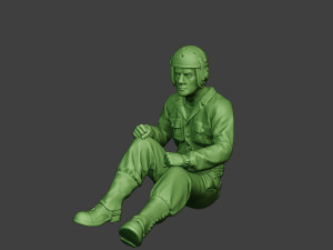 american tank crew unit ww2 sit3 atc1 3D Baskı Modeli