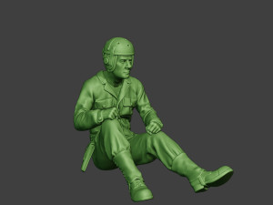 american tank crew unit ww2 sit3 atc1 3D Baskı Modeli