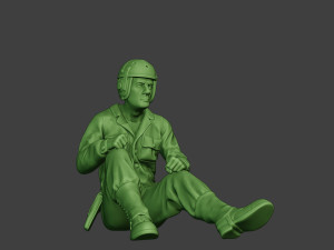 american tank crew unit ww2 sit3 atc1 3D Baskı Modeli