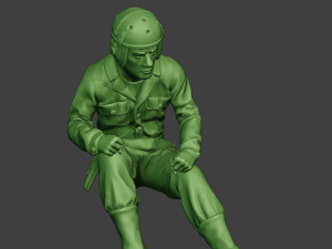 american tank crew unit ww2 sit3 atc1 3D Baskı Modeli