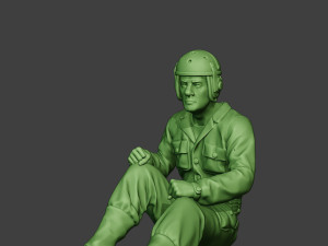american tank crew unit ww2 sit3 atc1 3D Baskı Modeli
