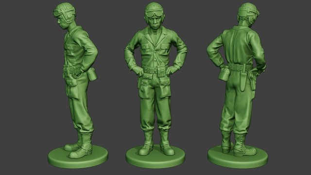 american tank crew unit ww2 stand atc1 3D 打印模型 .c4d .max .obj .3ds .fbx .stl .blend 