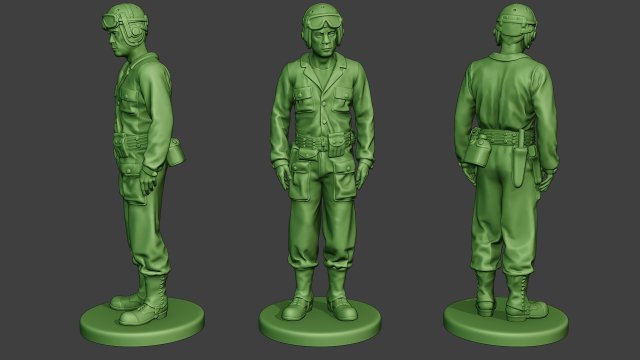 american tank crew unit ww2 stand2 atc1 3D 打印模型 .c4d .max .obj .3ds .fbx .stl .blend