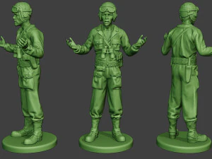 अमेरिकी टैंक क्रू यूनिट WW2 टॉक एटीसी1 3D प्रिंट मॉडल