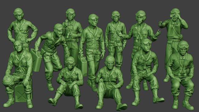 american tank crew ww2 atc1 pack1 3D 打印模型 .c4d .max .obj .3ds .fbx .stl .blend 