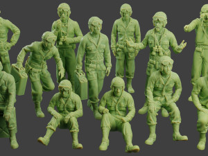 american tank crew ww2 atc1 pack1 3D 打印模型