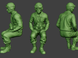 american tank crew ww2 atc1 pack1 3D 打印模型