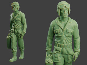 american tank crew ww2 atc1 pack1 3D 打印模型