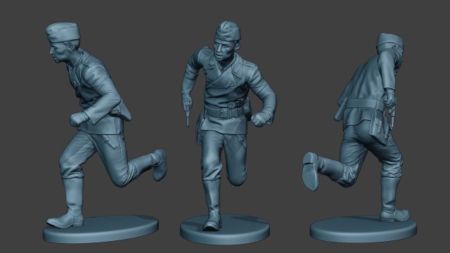 german tank crew unit ww2 run gtc1 Modello di stampa 3D .c4d .max .obj .3ds .fbx .stl .blend 
