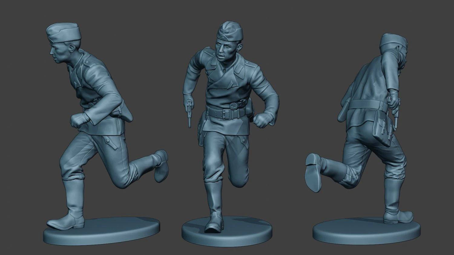 german tank crew unit ww2 run gtc1 3D Print Model .c4d .max .obj .3ds .fbx .stl .blend 