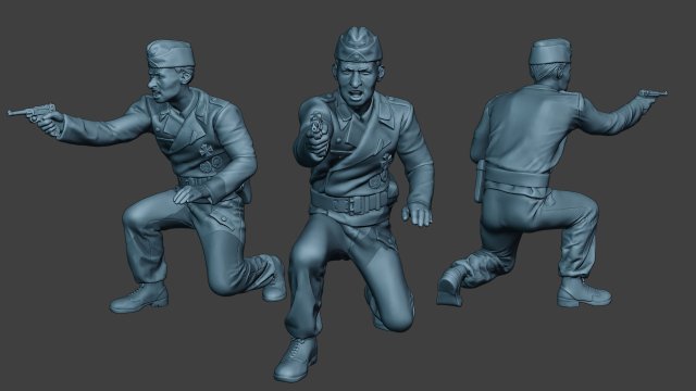 german tank crew unit ww2 shooting gtc1 3D-printmodel .c4d .max .obj .3ds .fbx .stl .blend 