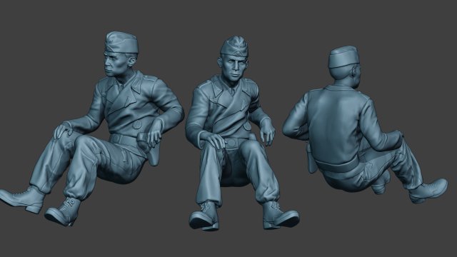 german tank crew unit ww2 sit2 gtc1 3D Print Model .c4d .max .obj .3ds .fbx .stl .blend 