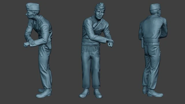 Unit&agrave; equipaggio carro armato tedesco ww2 sulla buca gtc1 Modello di stampa 3D .c4d .max .obj .3ds .fbx .stl .blend 