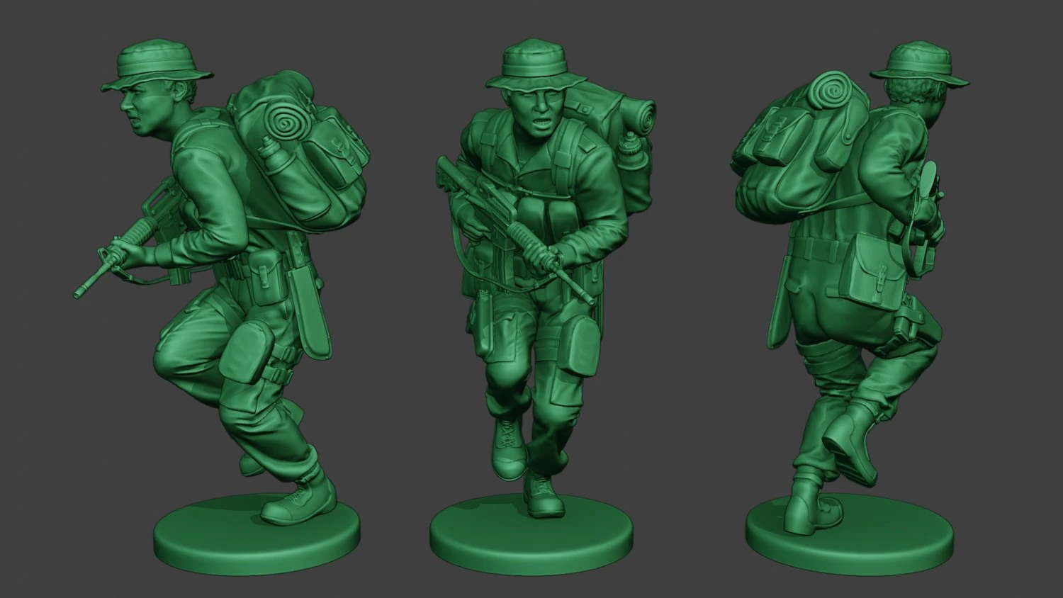 modern jungle soldier run2 mjs1 3D Print Model .c4d .max .obj .3ds .fbx .stl .blend 