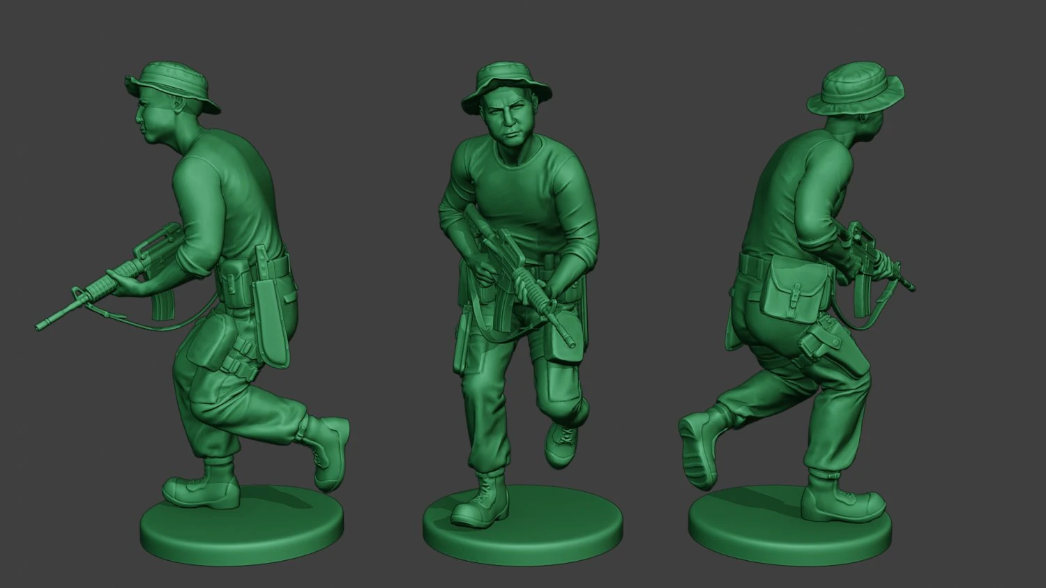 modern jungle soldier run3 mjs1 3D Print Model .c4d .max .obj .3ds .fbx .stl .blend 