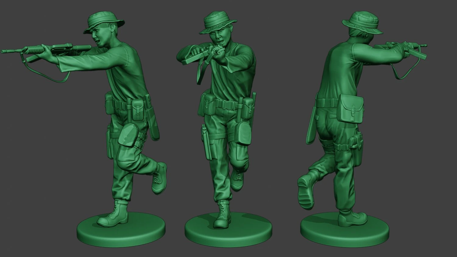 modern jungle soldier run4 mjs1 3D Print Model .c4d .max .obj .3ds .fbx .stl .blend 