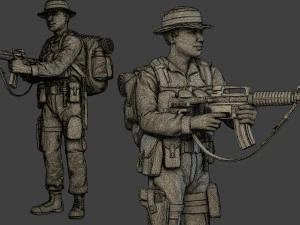 modern jungle soldiers mjs1 pack 1 3D Print Model