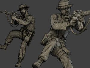 modern jungle soldiers mjs1 pack 1 3D Print Model