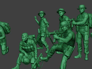 modern jungle soldiers mjs1 pack 1 3D Print Model