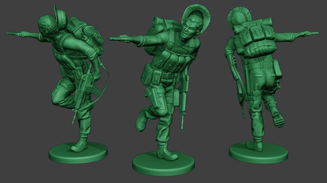 modern jungle soldier run5 mjs1 Model do druku 3D .c4d .max .obj .3ds .fbx .stl .blend 
