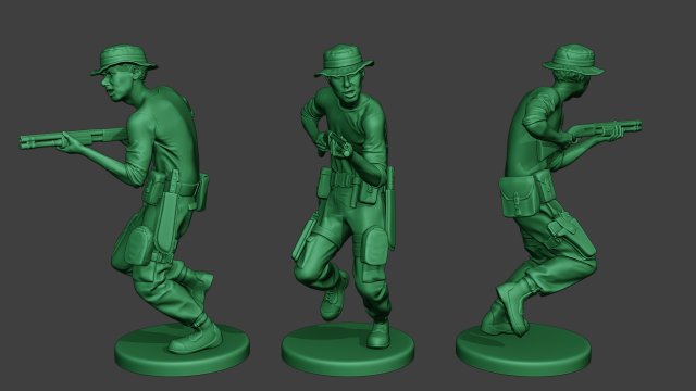 modern jungle soldier run7 mjs1 3D 프린트 모델 .c4d .max .obj .3ds .fbx .stl .blend 