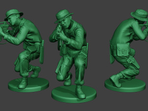 modern jungle soldier shoot crouched mjs1 3D Print Model