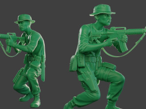 modern jungle soldier shoot crouched3 mjs1 3D Baskı Modeli