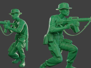 modern jungle soldier shoot crouched3 mjs1 3D Print Model