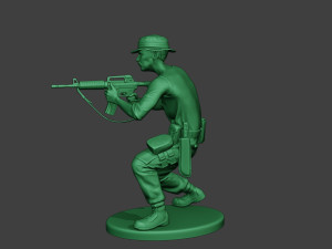 modern jungle soldier shoot crouched3 mjs1 3D Baskı Modeli