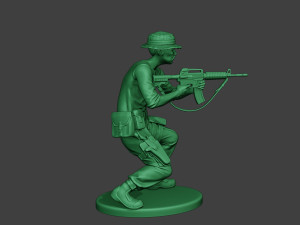 modern jungle soldier shoot crouched3 mjs1 3D Baskı Modeli