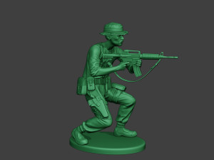 modern jungle soldier shoot crouched3 mjs1 3D Baskı Modeli