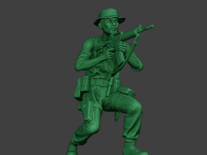 modern jungle soldier shoot crouched3 mjs1 3D Baskı Modeli