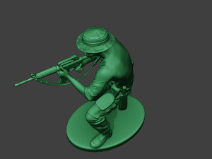 modern jungle soldier shoot crouched3 mjs1 3D Baskı Modeli