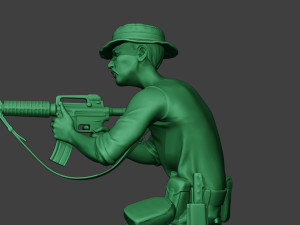 modern jungle soldier shoot crouched3 mjs1 3D Baskı Modeli
