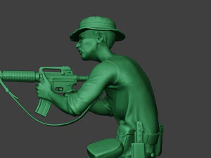modern jungle soldier shoot crouched3 mjs1 3D Print Model