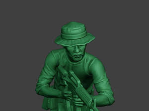 modern jungle soldier shoot crouched3 mjs1 3D Print Model