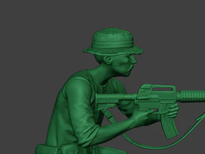 modern jungle soldier shoot crouched3 mjs1 3D Print Model