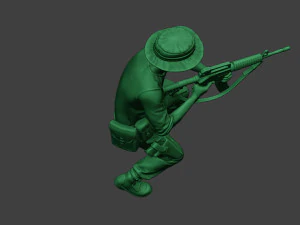 modern jungle soldier shoot crouched3 mjs1 3D Print Model