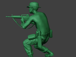 modern jungle soldier shoot crouched3 mjs1 3D Baskı Modeli